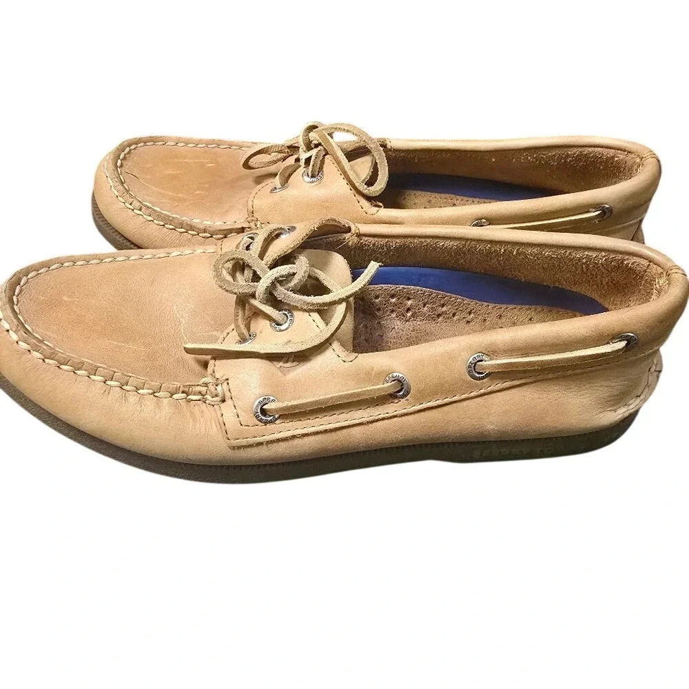 Sperry Top-Sider Mens Tan Leather Boat Shoes Moc Toe‎ Loafers Project